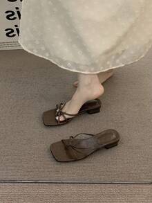 Women Flat Sandals - 棕色 - 查看 2