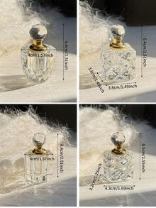 1pc Clear Crystal Perfume Refillable Bottle, Portable Small Fragrance Bottle For Essential Oils
