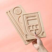 1 pieza Bandeja de madera acolchada con bordes para manualidades de joyería DIY, tablero de madera para diseño de cuentas, herramienta de medición de cuentas
