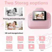 Printable Camera Contains, Take Pictures And Print Pictures, Suitable For Travel, Camping And Outings, Christmas, Halloween, Birthday Gifts For Boys And Girls. Back To School.