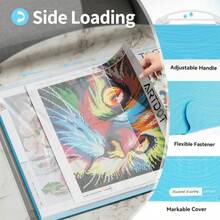 ARTDOT A3 Storage Book For Diamond Art Portfolio Folder For Diamond Painting Accessories With 30 Pocket Slevees Protectors (169x124inches)