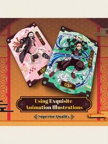 鬼灭之刃无限列车铝箔卡收藏 | 官方动漫集换式卡牌，包含连獠牙和祢豆子 | 收藏版礼品套装