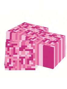 20pcs/40pcs/60pcs,Pink Pixel Party Napkins - Video Game Party Supplies, Pixel Theme Lunch Napkins, Suitable For Birthday Party Tableware Decoration