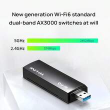 tp-link TL-XDN9000免驅網卡 雙頻並發 極速傳輸 智慧訊號增強 影音無延遲 網課/會議不卡頓 即插即用全相容 - 黑色 - 查看 3