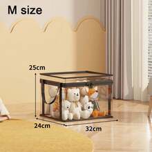 Transparent Children's Toy Storage Basket Large Size Toy Storage Bag Large Capacity Household Multifunctional Storage Basket New - màu be - cỡ M - Xem 4