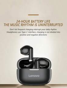 Lenovo 联想EA110无线耳机，蓝牙5.4，智能触控，超长续航，兼容安卓和iOS系统 - 白色 - 查看 5