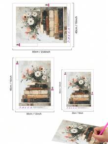 5D DIY Diamant Malerei Statisches Buch Wandkunst Diamant Kunst Set, Wandkunst im Ölmalerei-Stil mit starkem Pinselstrich. Diamant Kunst Set, geeignet für Arbeitszimmer, Lernraum, Schlafzimmerdekoration. Diamant Malerei Werkzeug Set, beruhigt die Stimmung, Geschenk Diamant Malerei für Freunde, Diamant Malerei Diamant Kunst