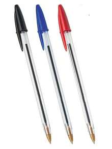 6-15pcs Blue, Red, Black Cristal Pens BIC Ballpoint Pen, Medium Point (1.0mm), School OFFICE Supplies For Student Teacher, School Supplies, Back To School - 均碼 - 查看 1