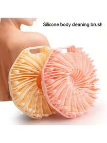 1 New Polygonal Silicone Bath Brush, Suitable For Scrubbing The Back, Scrubbing The Bath Brush, Whirlwind Bath Brush, Cleaning Brush, Massage Head Exfoliating Body Bath Brush, Suitable For Dry Skin, Improving Circulation Lymphatic Detoxification, Bathing And Body Care, Shower, Home Bathroom Home Decoration, Return To School Vacation Travel Supplies, Weddings, Parties, Birthdays, Men's Gifts, Funny Gifts - Multicolor - View 1