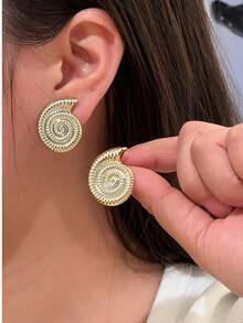 Seashell, Conch, Starfish Lightweight Luxury Beach Style Earrings For Women And Girls, Suitable For Beach Travel And Vacation - Gold - View 9