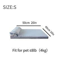 1 件套柔软狗床，带枕头，多种尺寸，适合中大型猫狗，四季皆宜，可拆卸和机洗 - 灰色 - 查看 8