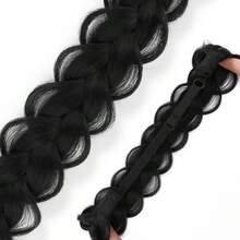Adjustable Ponytail Hair Band, Synthetic Fiber Braided Wig Hairpiece, Heat Resistant For Women, Suitable For Daily Wear, Party & Gatherings
