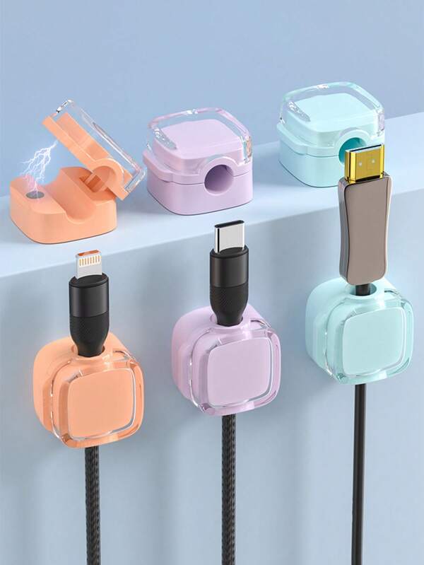 1/3/6 Magnetic Cable Clamp [Cable Smooth And Adjustable] Wire Holder, Multi-Purpose Cable Management Under Desktop, Suitable For Cars And Office Supplies, Adhesive Wire Holder Storage, Suitable For Home Office Desktop Phone, Car Wall Desktop Bedside Table, Magnetic Desktop Cable Organizer, Data Cable Storage Bedside Charging Cable Holder, Network Cable Clip, Wall Organizing Buckle,School Supplies,Back To School