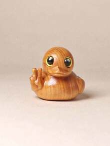 2 Stücke Wacholder Holz geschnitzte süße kleine gelbe Ente Cartoon Feiertags Geschenk Enten Holz Handwerk dekorative Ornamente