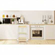 Foldable Kitchen Step Stool With Railing, Blackboard, Learn To Stand Kitchen Counter Tower - White - View 5