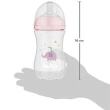 Kit 2 Mamadeiras Buba Easy Flow Anticólica 270ml 330ml, Copo de Treinamento com Alça 160ml e Porta Leite em Pó 300ml - Pink - Visão 8