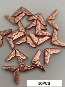 100 Stücke Metalleckenprotektoren, vintage Bucheckenschutz dekorative Taschenbuchkantenschützer für Fotoalbum, Notizbuch, Sammelalbum, Speisekarte, Aktenordner