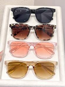 3/4pcs Women Round Plastic Frame All-Match Elegant Casual Street Style Personalized Glasses Combination For Street-Photography, Tropical Beach Vacay, Going Out Outfit, Outdoor Casual Activities Fashion Accessories - 彩色 - 查看 5