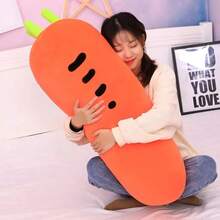 1pc Super Soft Plush Carrot Pillow Doll, Realistic Fruit Stuffed Doll, Women's Sleeping Leg Pillow, Birthday/Christmas/Halloween Gift, Perfect Present