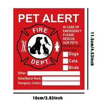 Waterproof UV-Resistant Pet Emergency Rescue Sticker, High Visibility, Easy To Apply, Suitable For Fire And Emergency Situations To Protect Our Cats And Dogs. Firefighters Will Use Warning Stickers To Rescue Our Loved Ones From Windows, Doors Or Houses. Essential Pet Supplies, Pet Safety Warning Sticker, Waterproof Fire Rescue Warning Sticker, Valentine's Day Pet Supplies, Ramadan - Multicolor - View 15