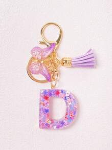 Alphabet Initial Letter Keychain Cute Butterfly Key Chain Ring Purse Bag Backpack Charm Earbud Case Cover Accessories Women Girls Gift Car Accessories Goth Y2k