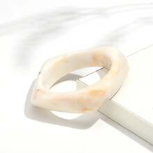 复古超大不对称棕色亚克力树脂粗手镯,女士手镯,哥特几何吊坠手镯,情侣首饰礼物 - 彩色 - 查看 25