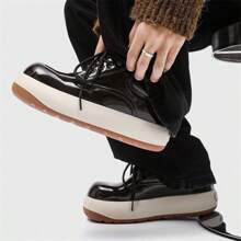 New Arrival Men's Niche American Streetwear Style High-Top Waterproof Snow Boots, Lace-Up, Personalized, Thick Sole, Extra Tall, Lightweight, High-End Bread Shoes