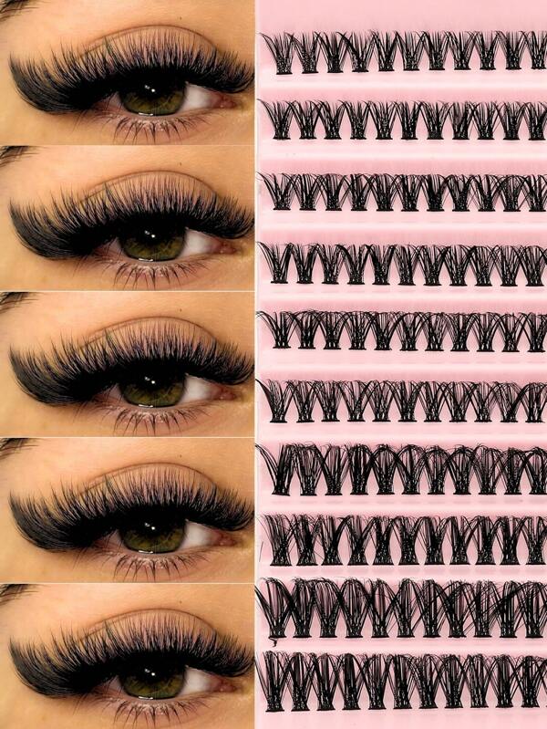 10 Rows Clusters Curl Individual Lash Clusters DIY Lash Clusters Natural Look, DIY Cluster Lashes Segmented Spikes Individual False Eyelashes, Soft Thick Individual Eyelash Extensions DIY For Cosplay&Travel&Daily Makeup False Eyelashes