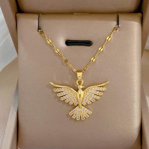 1pc Versatile Minimalist Phoenix & Eagle Pendant Necklace, Fashionable Jewelry Choker, Ideal Gift For Women, Suitable For Parties