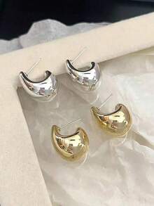 4件套时尚水滴形耳环，适合女性日常佩戴 - 兩對水滴耳環 - 查看 5