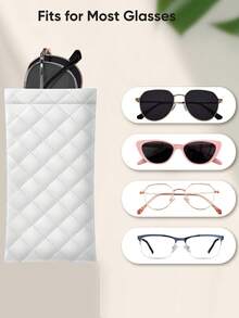 MIYIN 1 Piece Soft PU Double Glasses Case Sunglasses Pouch Holder Organizer Storage For Daily- Portable Squeeze Top Leather Glasses Case Minimalist Solid Color Argyle Anti-Scratch Glasses Storage Bag Eyewear Accessories Sunglasses, Sunglasses, Reading Glasses, Myopia Glasses, Astigmatism Glasses Storage Bag For Men And Women Back To School School Bag Travel Essentials Travel Organizer For Beach Summer Vacation Travel Accessories Travel Bag Vacation Holiday School Stuff Sunglasses Women