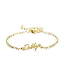 个性化简约女士十字链弹力手链，可定制名字情侣手链，经典不锈钢手工吊坠可调节手链，生日礼物，结婚首饰，适合送给妻子、情人节、新年、圣诞节或母亲节礼物 - 金屬磨砂 - 查看 5