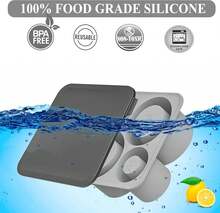 Silicone Ice Tray Set Designed For   - Fits 20-40 Oz Glass And  Cups, Upgraded With 4 Compartment Silicone Cylinder Ice Molds, Multipurpose Ice Tray For Various Beverages,7798481 - 灰色 - 查看 6