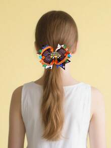 1pc 4.5 Inch Back To School Ponytail Girl Hair Bow Children Girl Hair Bows With Clips For Festivals Party School Girls Graduation Season Hairgrips For First Day Of School Classroom Girls Students,Kids Hair Accessories - A - View 6