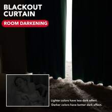 2 Pcs Blackout Curtains – Simple Strap Style, Thick Blackout Fabric, Suitable For Sunshade And Heat Insulation In Multiple Scenes - Màu xanh lá cây đậm - Xem 2