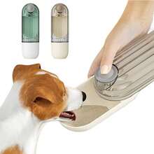 1 件二合一便携式宠物水和食物容器，透明可见的水瓶设计，遛狗喂食器，宠物旅行喝水器，狗和猫饮水器，宠物旅行水瓶，专为爱狗人士设计的便捷二合一饮水壶 - 彩色 - 查看 12