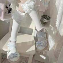 Süße Lolita-Schuhe mit runder Spitze und magischer Karte