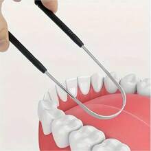 1pc Stainless Steel Tongue Scraper, Oral Hygiene Tool With Ergonomic U-Shaped Handle, Available In Multiple Colors, Effective For Oral Hygiene And Fresh Breath, Personal Care And Cleaning Tool, Durable Metal Cleaning Instrument - Multicolor - View 8