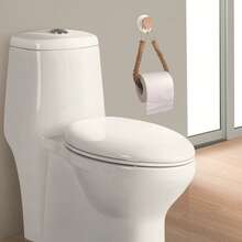 1pc Wall Mounted Jute Rope Toilet Paper Holder, No Drilling Toilet Jute Rope Paper Towel Rack, Kitchen Wall Mounted Paper Towel Holder With Hook, Suitable For Replacing Roll - Modern Home Stylish Bathroom Accessory - Brown - View 8