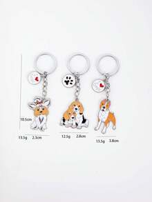 1pc Metal Pet Rottweiler Bulldog Dog Keychains Man Car Key Ring Tag Key Men Best Friend S Car Accessories Bag Charm Backpack For School Cute Goth Y2k Halloween Accessories Teachers Day Christmas Gift Ideas Bag Accessories Lanyards With Id Holder Car Accessories Bag Charms - Multicolor - View 8