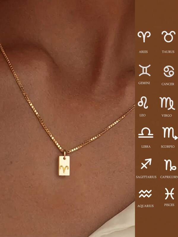 FOREVER QUEEN 1PC 925 Sterling Silver 12 Constellation Necklace For Women Zodiac Sign Pendant Necklace Birthday Jewelry Gift