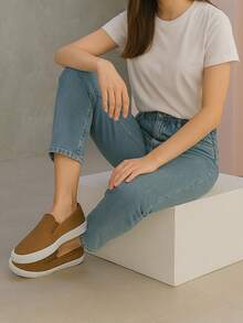 Tenis de mujer rojos casuales slip on 22-27 mx zapatillas deportivas nuevas color blanco negro blanco lona urbano - Camel - Ver 1
