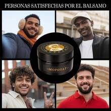 MOPOYAT 3 piezas bálsamo para Barba - ¡Realza el encanto de tu barba! Nutre y fortalece tu barba - Limpieza profunda - Bálsamo para el crecimiento de la barba al 20 % - Sin alcohol - Blanco - Ver 3