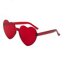 3 Pc Heart-Shaped Sunglasses, Frameless Heart-Shaped Glasses
