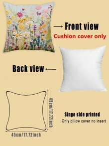 (Apenas Capa de Almofada) 2 Peças Capa de Almofada de Veludo de Pele de Pêssego com Impressão Floral de Pássaro, Capa de Almofada com Impressão por Sublimação, Decoração para Casa, Sala de Estar, Sofá, Quarto, Carro, Escritório, Estilo Rústico, Sem Enchimento de Almofada