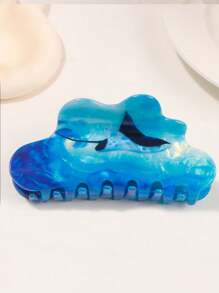 发夹 1 件海洋动物爪夹海豚印花发饰女士发夹发夹马尾辫、发髻、海滩、度假发饰、学校用品、大学秋季配饰秋冬