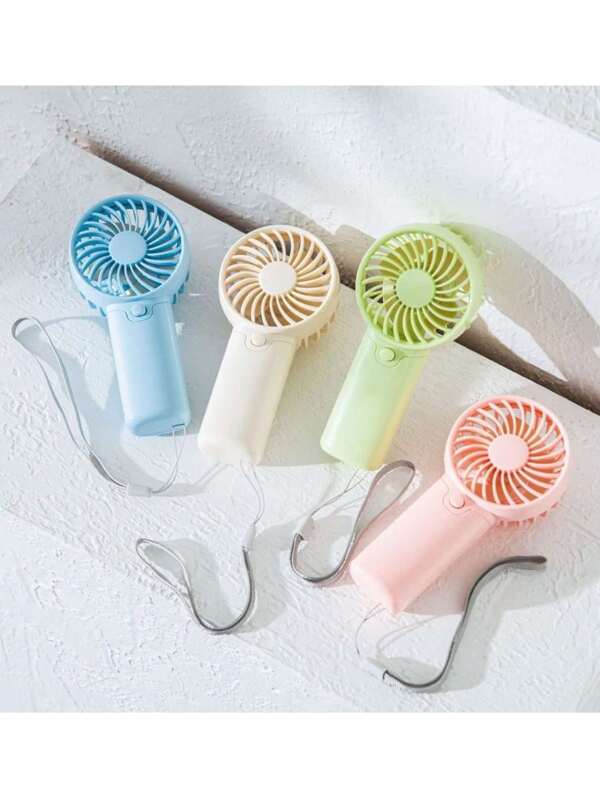3 pièces/2 pièces/1 pièce Ventilateur mini portable à une vitesse de ventilation avec cordon, pour l'été et l'extérieur, les sports, les voyages, la cuisine, la chambre, l'école, le bureau. Cadeau de fête (piles non incluses)