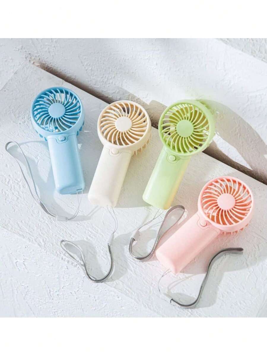 3 pièces/2 pièces/1 pièce Ventilateur mini portable à une vitesse de ventilation avec cordon, pour l'été et l'extérieur, les sports, les voyages, la cuisine, la chambre, l'école, le bureau. Cadeau de fête (piles non incluses)