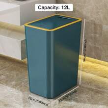 1pc Premium Large Capacity Trash Can, Pedal Operated Slim Design Garbage Bin Suitable For Home, Bedroom, Living Room, Kitchen, Bathroom, Office