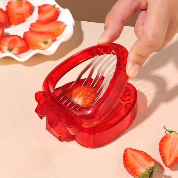 1pc Multi-Function Strawberry Slicer, Hard-Wearing Fruit Cutting Tool, Egg And Fruit Dicer, Kitchen Gadget For Fruit Platter, Culinary Tool